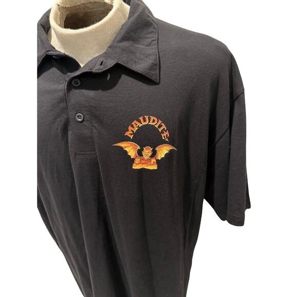 Unibroue Maudite Polo Shirt XXL Black Brewery Beer Promo Canada Made - Picture 2 of 6